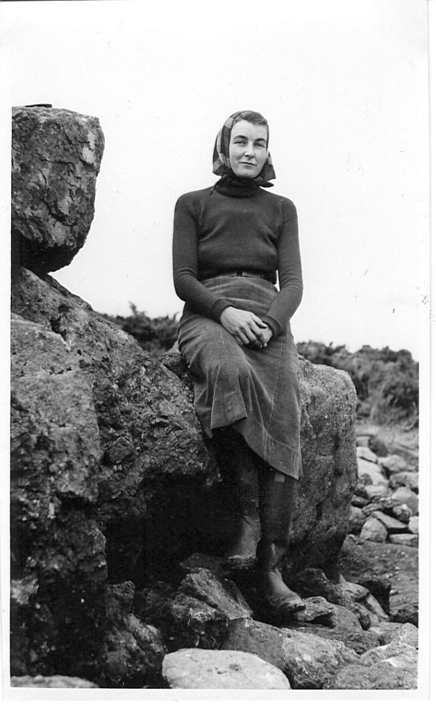 Jacquetta Hawkes, likely shown here at the excavation of Harristown Passage Tomb, County Waterford, Ireland, which she directed in 1939. Photographer unknown. Many thanks to Alison Cullingford, Special Collections Librarian at the University of Bradford, home to the Jacquetta Hawkes Archive, for supplying this photo. She also runs the blog Celebrating Jacquetta Hawkes.