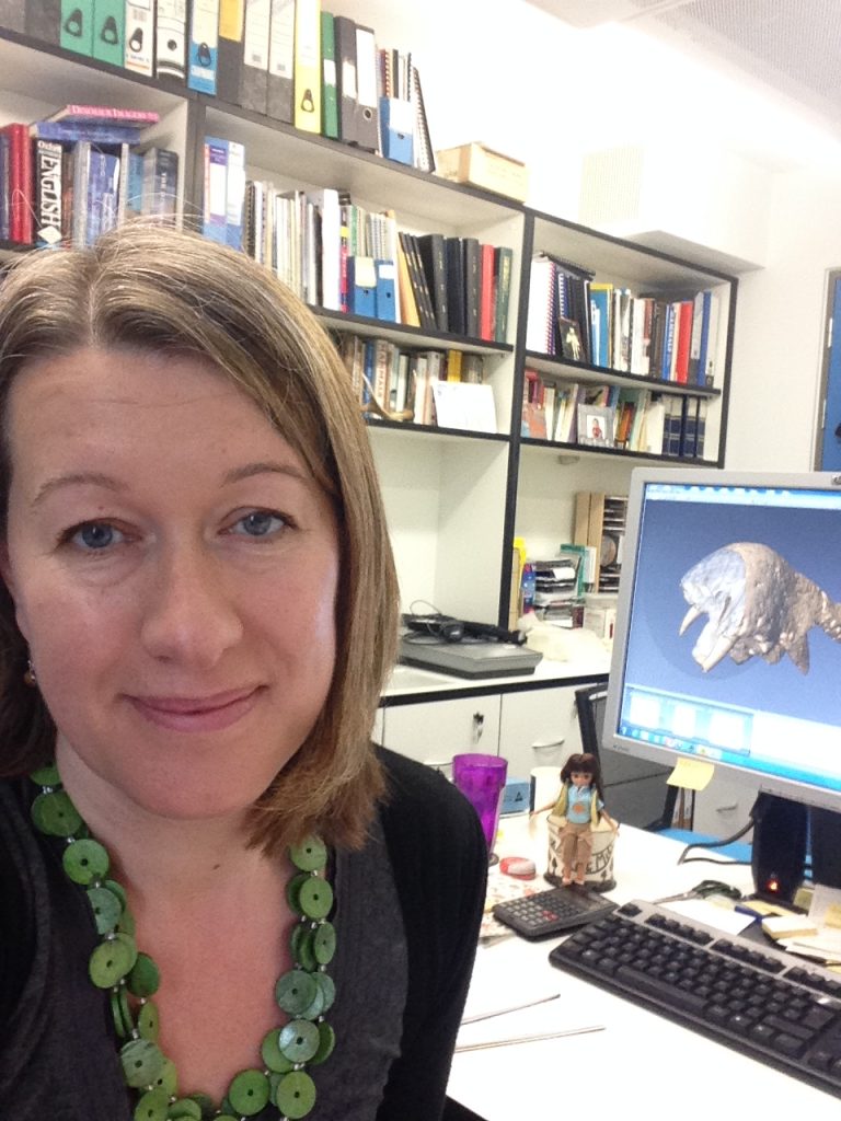 After taking in the enormity of the Life Sciences central atrium, Lottie relaxes in my office