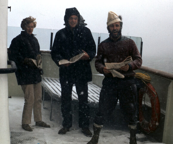 Frances Wagner with scientific staff aboard CSS Hudson in 1970 in the Northwest Passage. Image courtesy science.ca http://www.science.ca/scientists/scientistprofile.php?pID=471