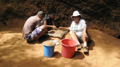 Chantal Radimilahy in the field in southwestern Madagascar.