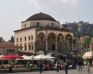 Tzistarakis Mosque in Monastiraki Square, the original building the Museum of Greek Handicrafts was founded in Source: Wikimedia Commons