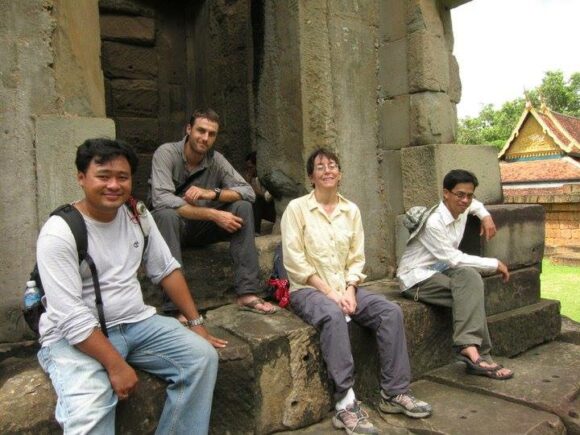Dr. Stark with Members of The Greater Angkor Project (GAP) at Wat Athvea, Siem Reap,Cambodia.